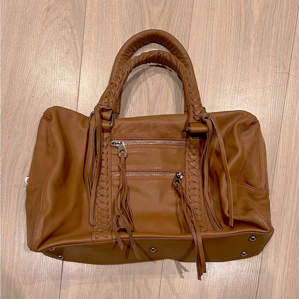 Christopher Kon Genuine Leather Hobo Fringe Shoulder Bag